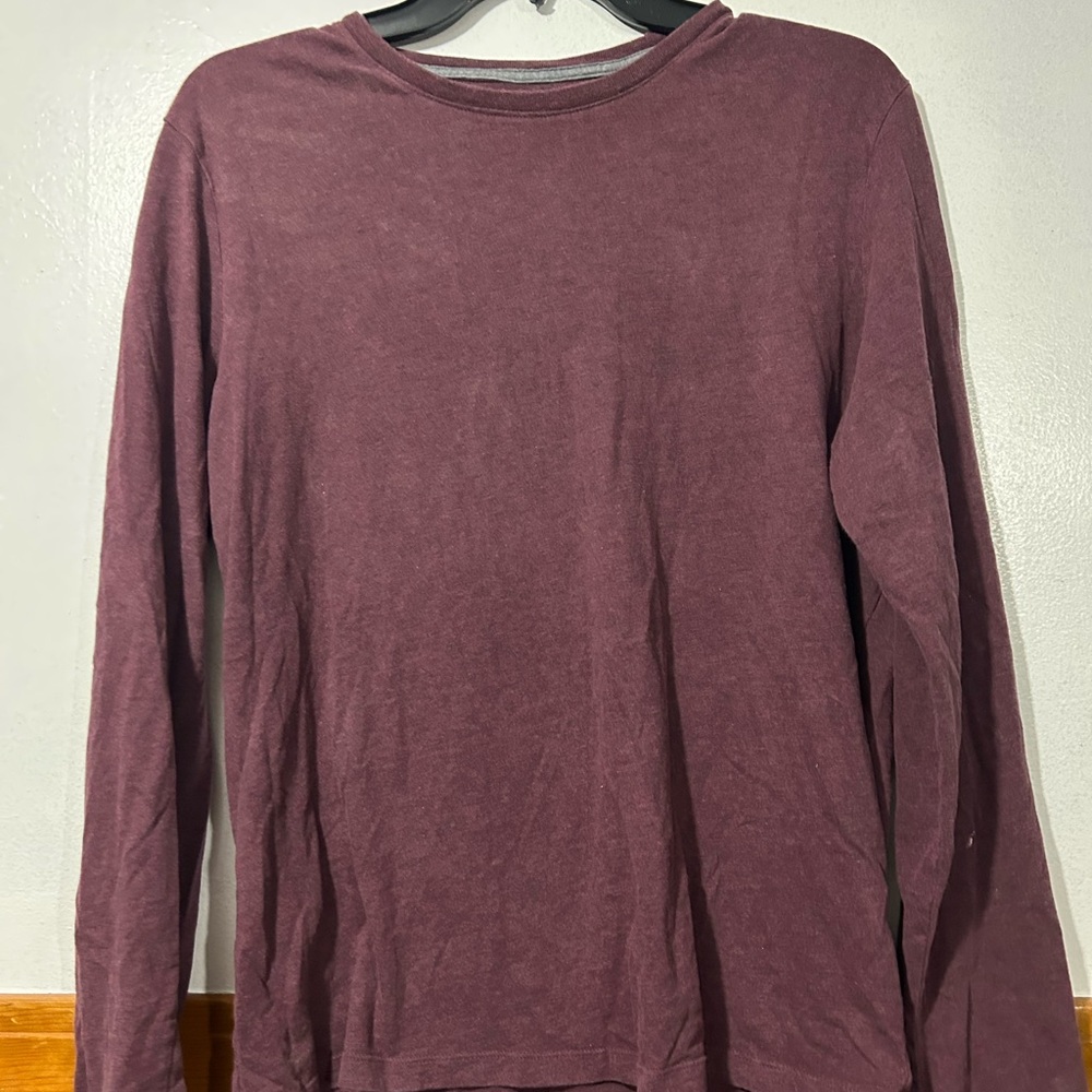 Banana Republic Men's Long-Sleeve Crewneck Shirt - Plum/Burgundy